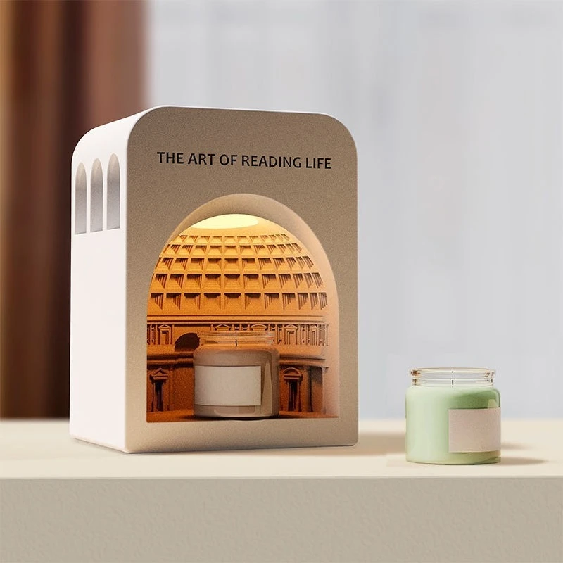 Creative gifts, Pantheon desk lamp touch bedside environment lamp, cement building decoration lamp
