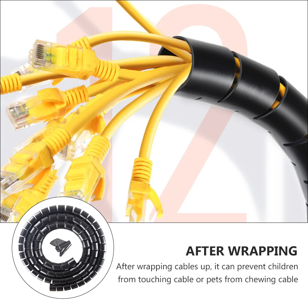 

10M Cable Sleeve Spiral Wrap Coiled Tube Wire Organizer For Home Office Cable Management Protection Pets Pe Material Cord