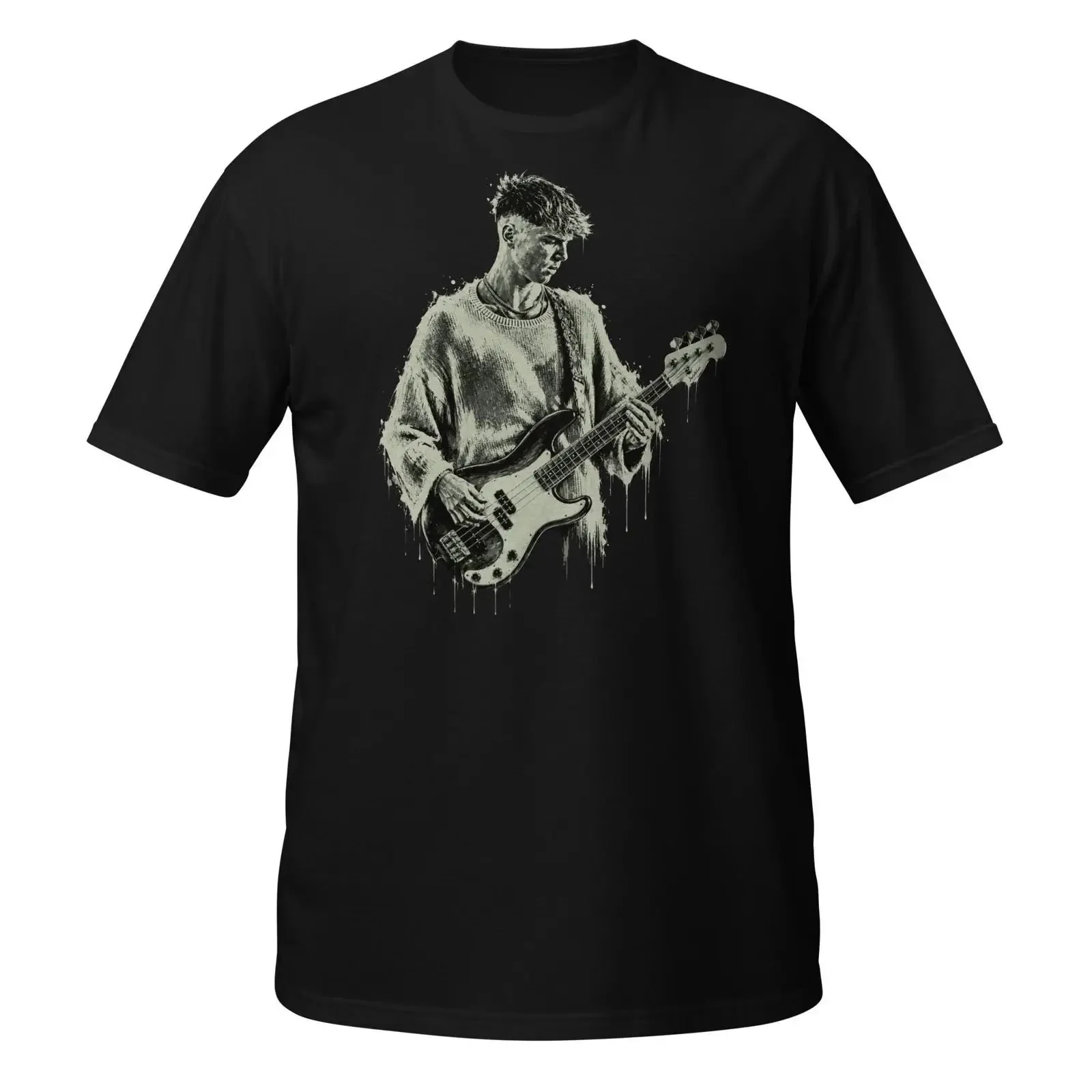 Grunge Bass Player T Shirt Alternative Music Gothic Streetwear Indie Aesthetic Ren Inspired Fan Art vintage Washed Stretched
