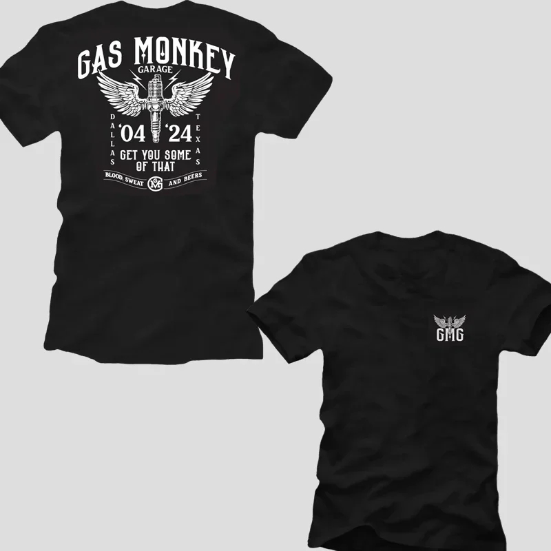 

2025 New Hot Gas Monkey Garage Men's Cotton T-Shirt Classic Printed Fashion Large Size Top Casual Street Women's T-Shirt