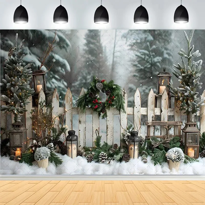 Winter Merry Christmas Festive Windows Photography Background Snowflakes Birthday Party New Year Photo Studio Backdrops CD-17