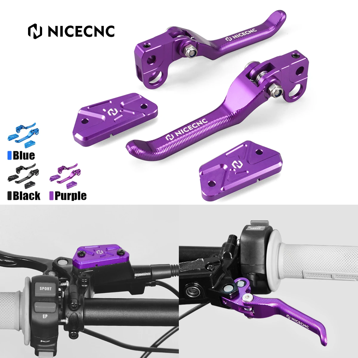 

NICECNC For Surron Light Bee X Folding Brake Levers & Brake Reservoir Covers For Sur-Ron Light Bee S L1E For Segway X160 X260
