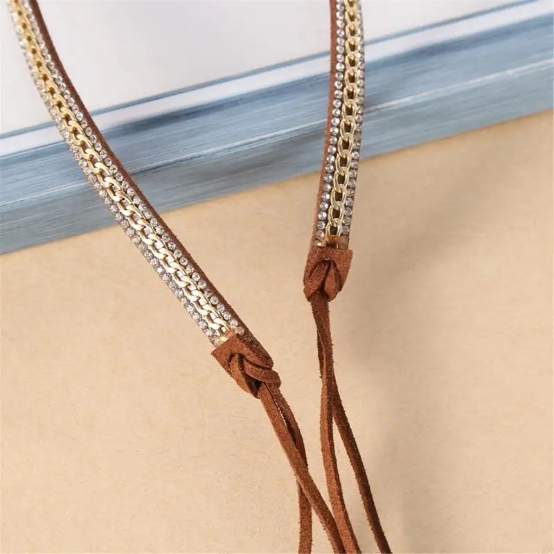 

Ethnic Western Hat Belts for DIY Cowboy Hat Rhinestones Decoration for Straw Felt and Fedoras Hats Replacement Y166