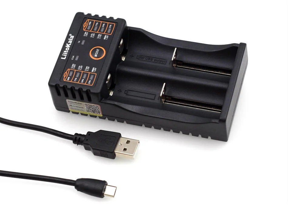 Liitokala Lii-202 18650 1.2V 3.7V 3.2V 3.85V AA 26650 10440 14500 16340 NiMH Li-Ion แบตเตอรี่ smart Charger 5V 2A ปลั๊ก