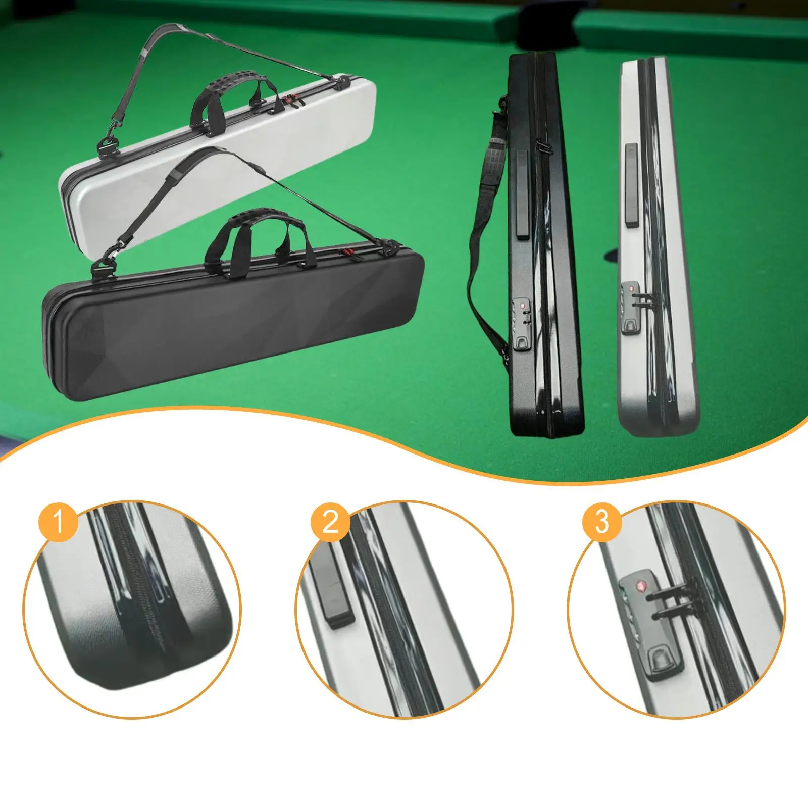 

Billiard Pool Cue Carrying Case Container 1/2 Cue Case Billiard Pool Cue Bag