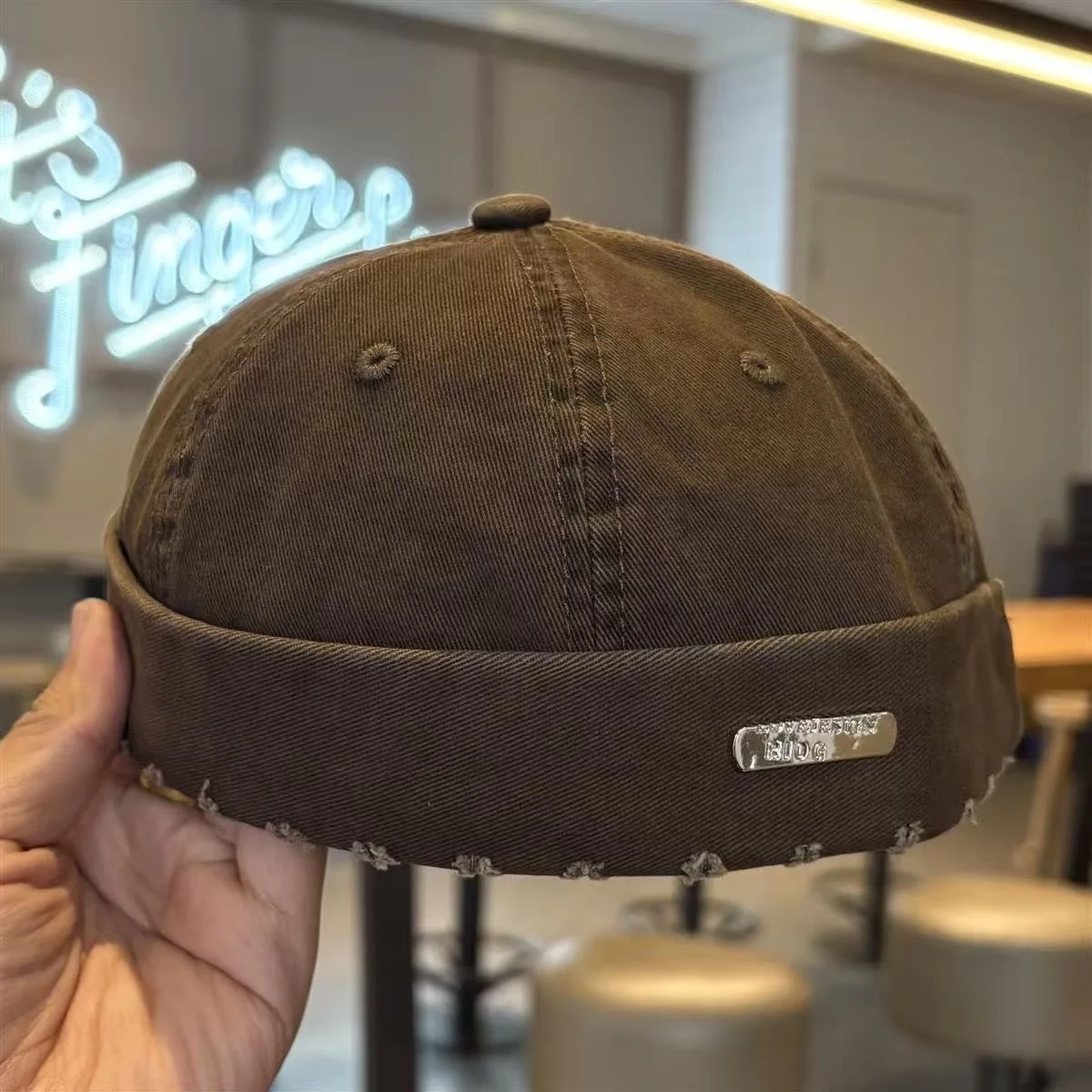 Washed Cotton Melon Hat Fashion Meteor Cold Hat Female Hip Hop Street Light Board Landlord Hat Retro