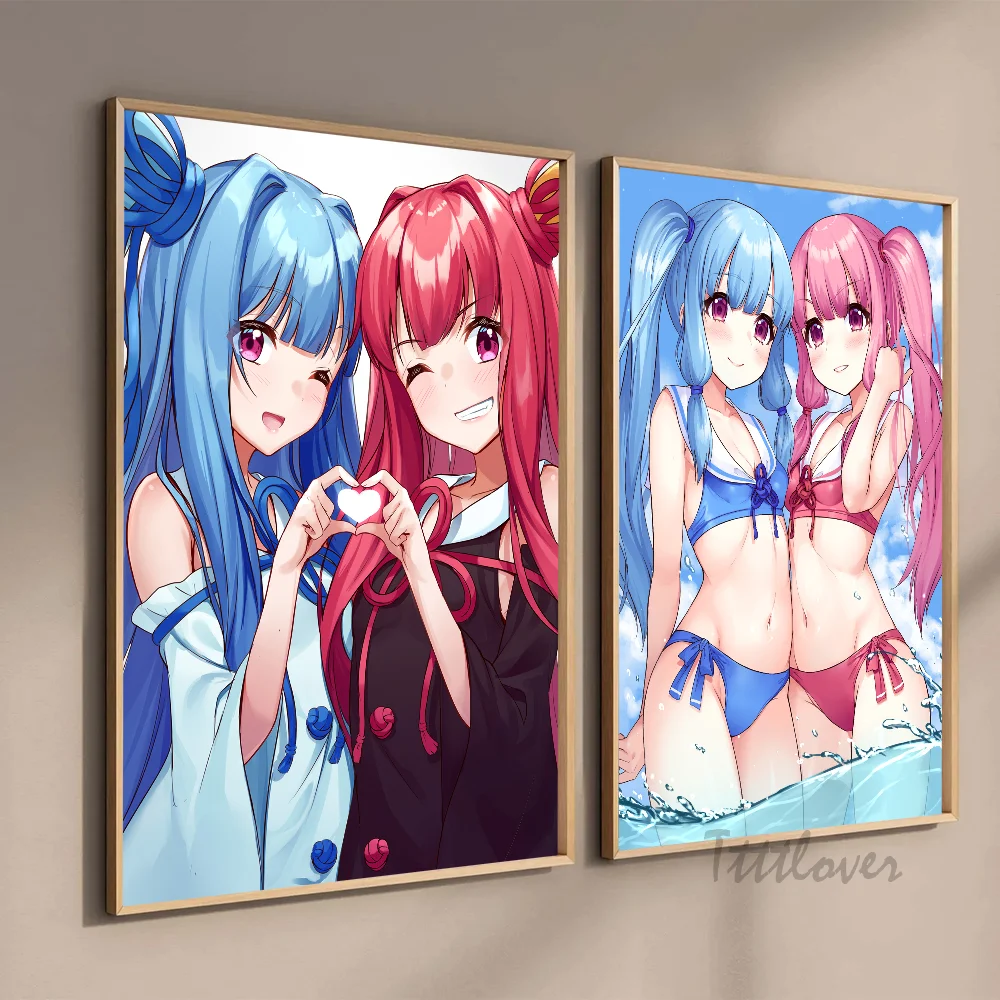 Kotonoha Twins V-Voiceroid Girl Poster Stickers Art Wall Murals Decor Game Room Decor Gifts HD Painting