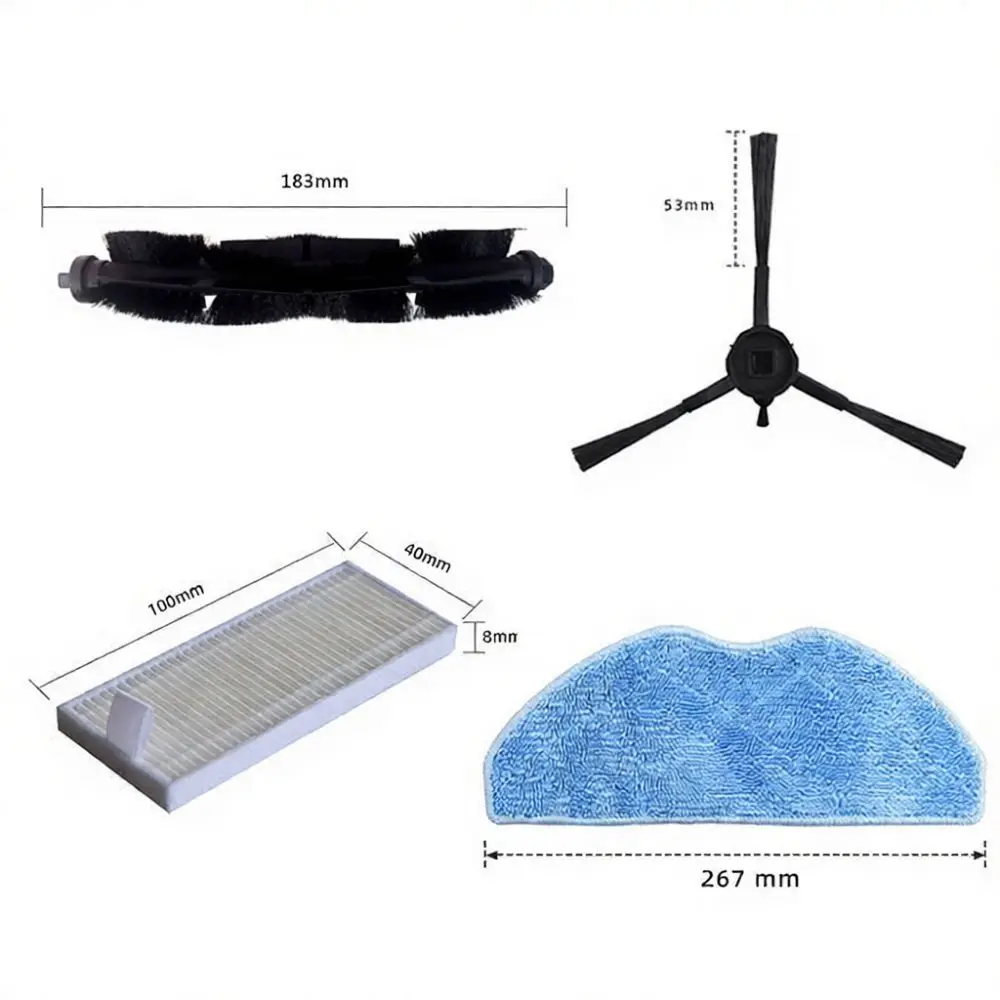 For Honor Choice R2 R2 Plus Robot Vacuum Replacement Set Roller Brush Side Brush Filter Mop Cloth Spare Supplies
