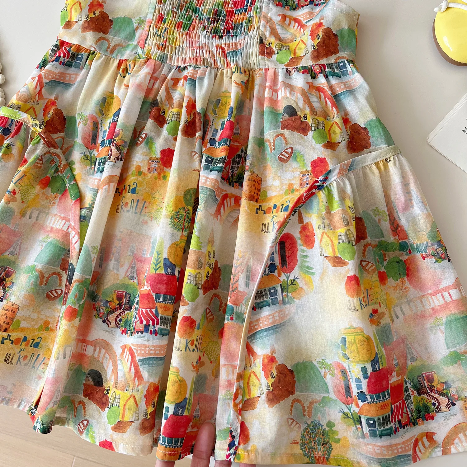 Girls Casual Dresses Cartoon Graffiti Print Sleeveless Dress Kids Clothes Girls Dresses for 2 To 7 Years Evening Dresses Elegant