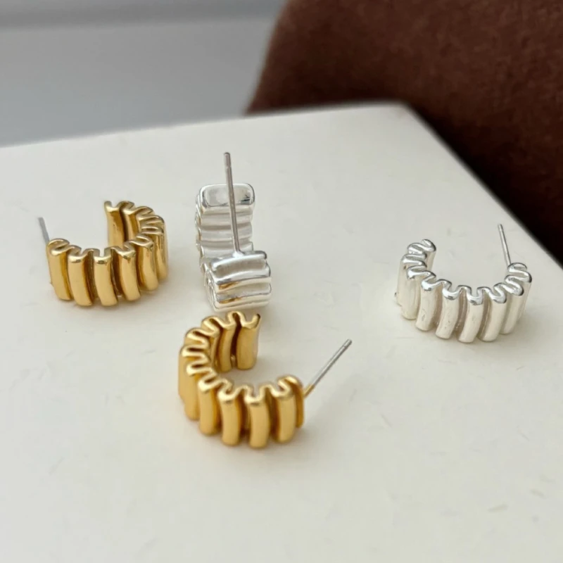 Fashion Jewelry Elegant Temperament Metal Geometric Earrings For Women Party Gifts Simply Design Ear Accessories Hot Sale
