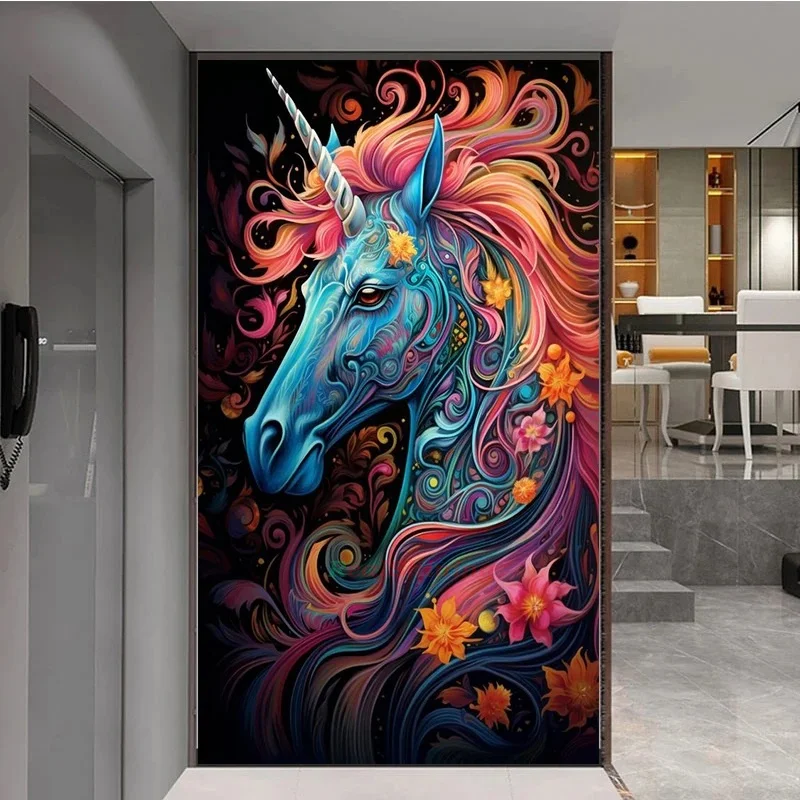 Color Flowers Unicorn 5D Diy Diamond Painting Full Drill Horse Animal Picture Of Rhinestones Diamond Mosaic Cross Stitch A950