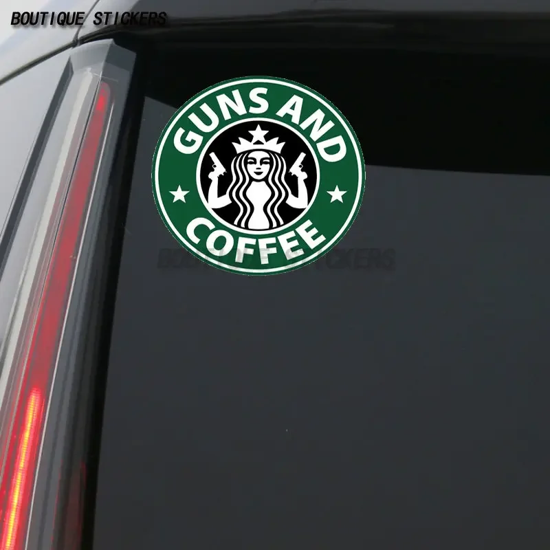 

creative firearms and coffee car stickers waterproof PVC fun car and motorcycle luggage