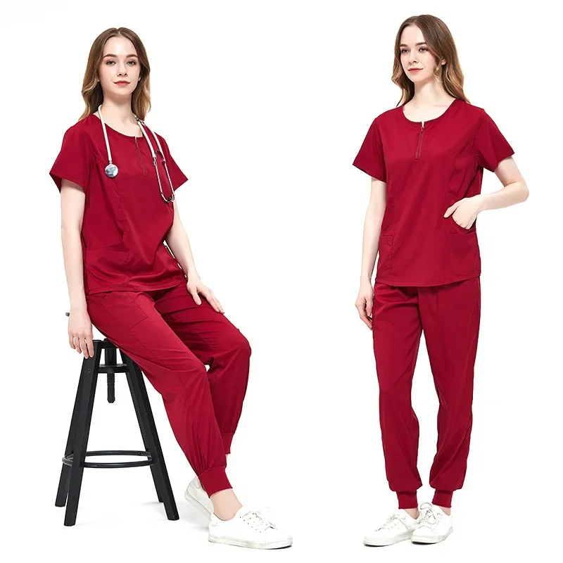 Doctor Nurse Surgical Gowns Female Split Hand Wash Suit Nursing Work Uniforms Stretchy Quick Dry Hospital Nurses Uniforms