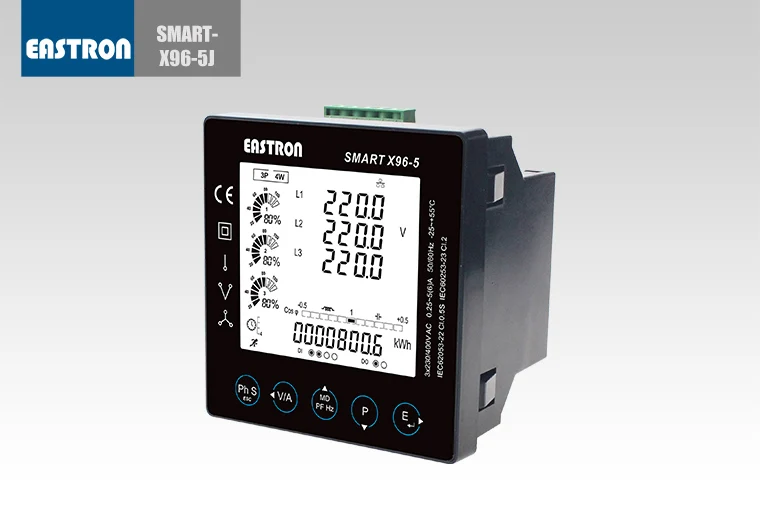 Smart X96-5F Three Phase Multifunction 85 Electric Parameters Measured 2~63rd THD RS485 Modbus/Mbus Digital Panel Meter