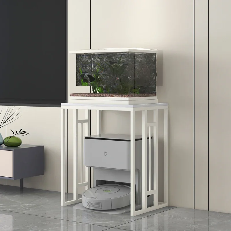 Shelf Cream Wind Marble Fish Tank Rack Turtle Tank Placement Cabinet Storage Living Room Sofa
