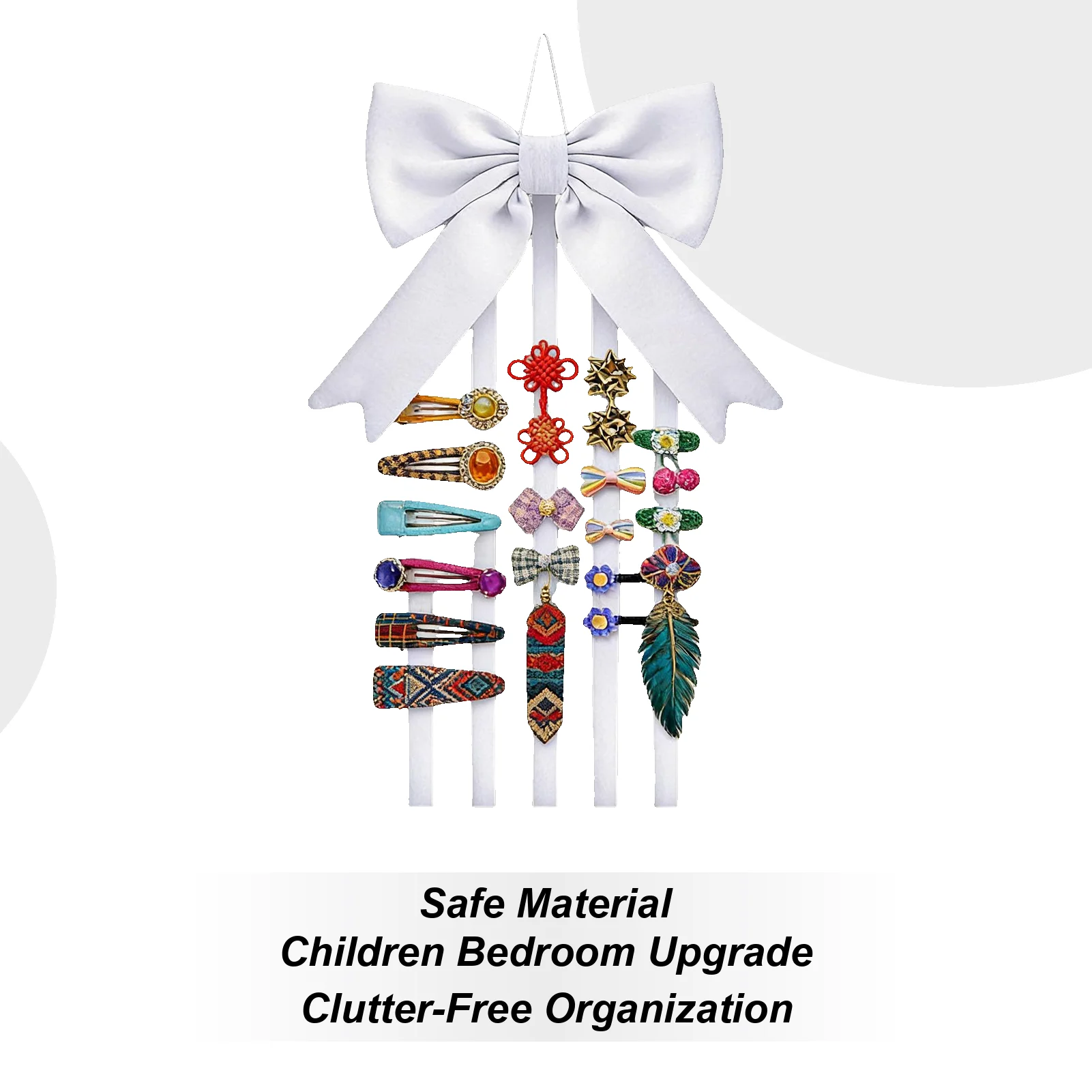 

Органайзер для заколок для волос в форме банта, подставка для шпильки, стеллаж для хранения заколок для волос для женщин и девочек, заколка для шкафа, настенная гардеробная