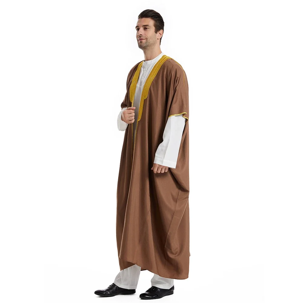 Eid Djellaba árabe hombres bata vestido musulmán Kimono Dishdasha ropa tradicional Abayas islámicas Abaya Kaftan Ramadán Jubba Thobe