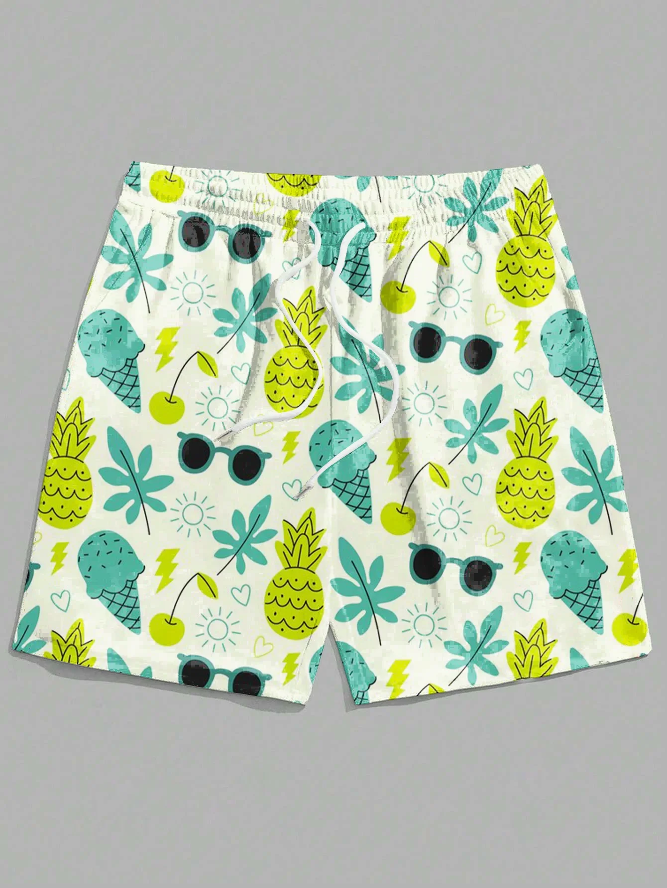 

Men's Shorts Swim Trunks 3D Hawaiian Pineapple Print Beach Shorts Quick Dry Outdoor Leisure Sports Shorts Fashion Men's Hawaiian