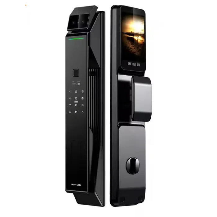 

2024 Camera Wireless Wifi New Fingerprint Card Smart Door Lock Big Handle Smart 6085 Mortise Lock Body for Aluminum Door