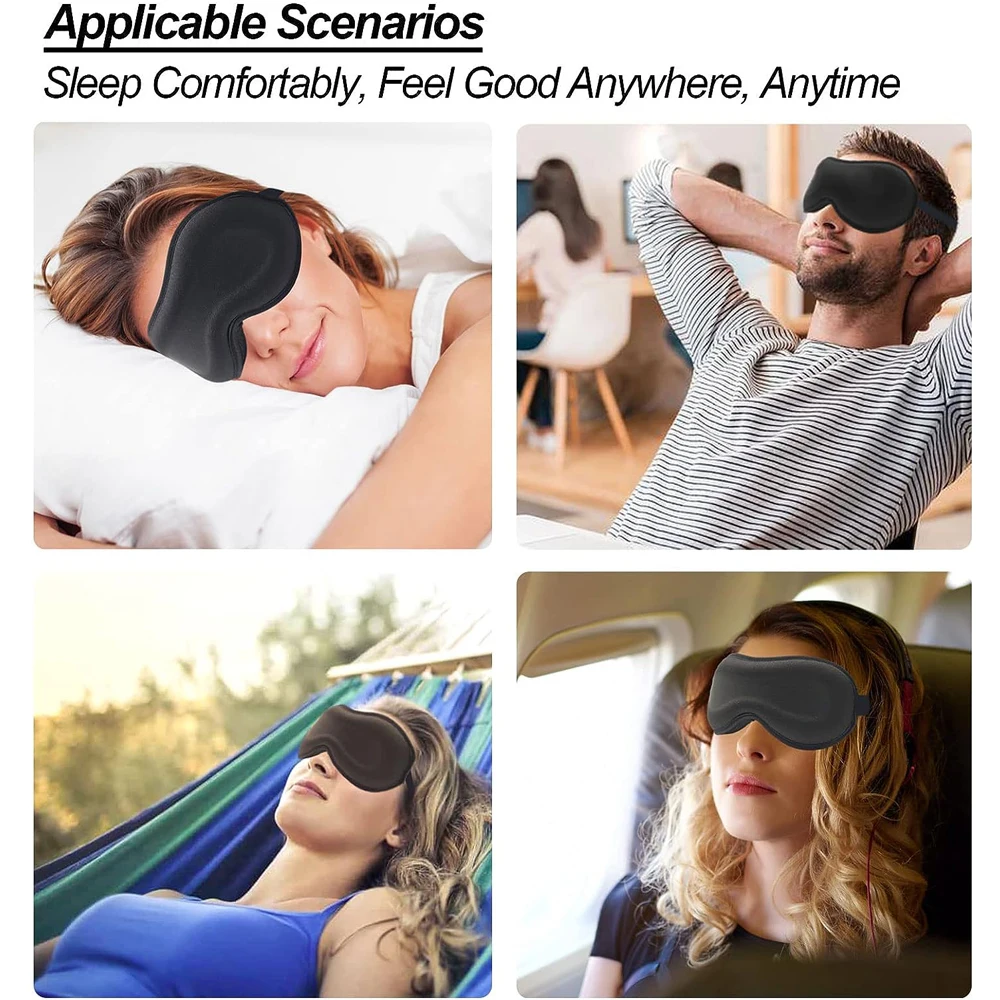 Eye Mask for Sleeping Blackout Sleep Mask Blindfold Soft 3D Eye Mask Eye Cover for Eyelash Extensions with Adjustable Strap