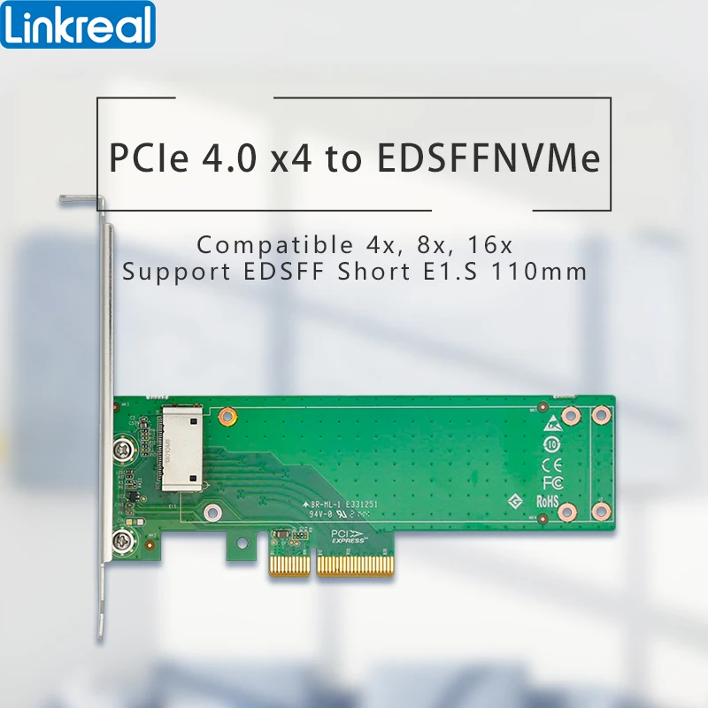 

Linkreal PCIe 4.0 x4 to NVMe EDSFF 1U short E1.S Adapter-LRNV9EN4