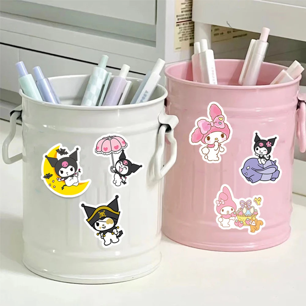 Autocollants Kawaii Sanurgente pour enfants, dessin animé drôle, jouet d'anime, bricolage, ordinateur portable, téléphone, journal intime, mignon, ma mélodie, décalcomanie Kuromi, décor, 10 pièces, 30 pièces, 50 pièces