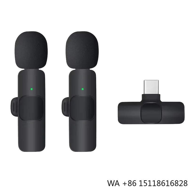 Wholesale Wireless Lavalier Microphone Studio Podcast Equipment Professional Vlog Microphone Kit Mobile Live Streaming Church