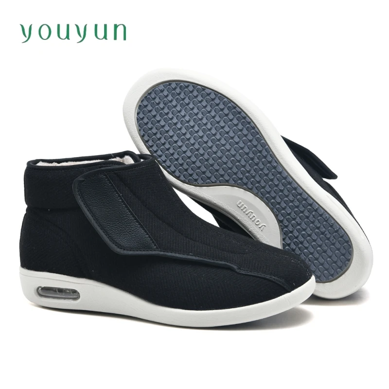 Winter high top walking casual elderly shoes Super wide women's diabetes shoes Adjustable elderly orthopedic walking shoes