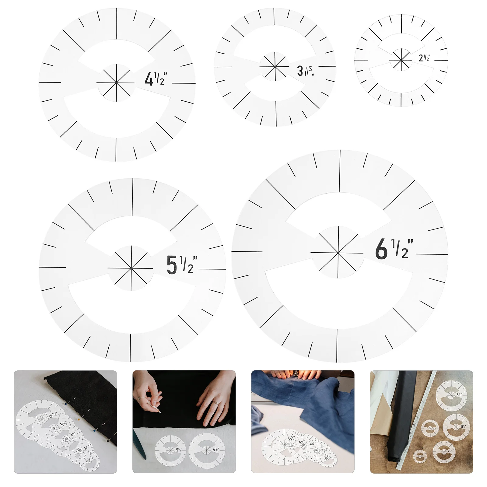 

5Pcs Acrylic Patchwork Ruler Durable Quilting Tools Clear Markings Precise Measurements Portable Sewing Ruler DIY