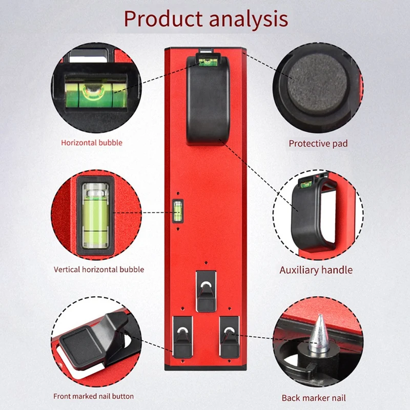 Multi-Functional Poster Universal Level Installation Instrument With Multi-Size Poster Nails