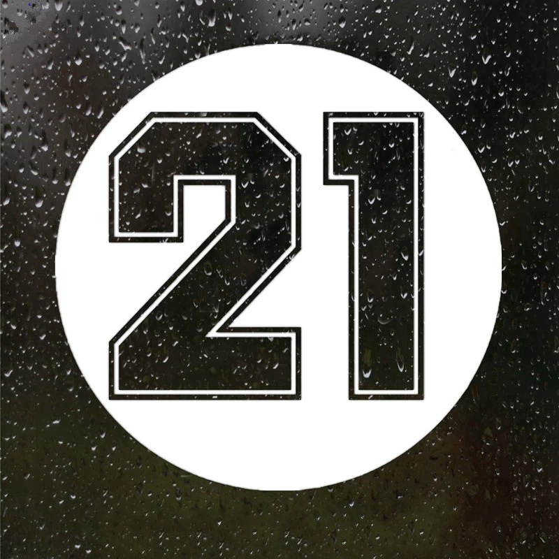 13cm Number Number 21 Car Sticker Vinyl Waterproof Decal Car Motorcycle Bumper Rear Window Body Molding Decoration