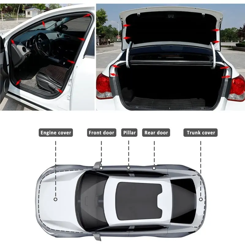 ABIB -Car Door Rubber Seal Strip,Double Layer L Shape Automotive Weather Stripping (10M)