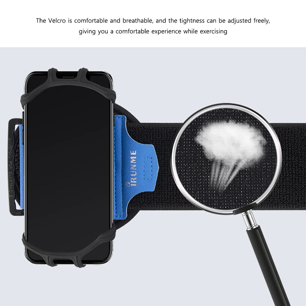 360 Degree Rotation Phone Holder Bracelet Adjustable Mobile Phone Holder Removable Wristband Phone Case for Running Cycling