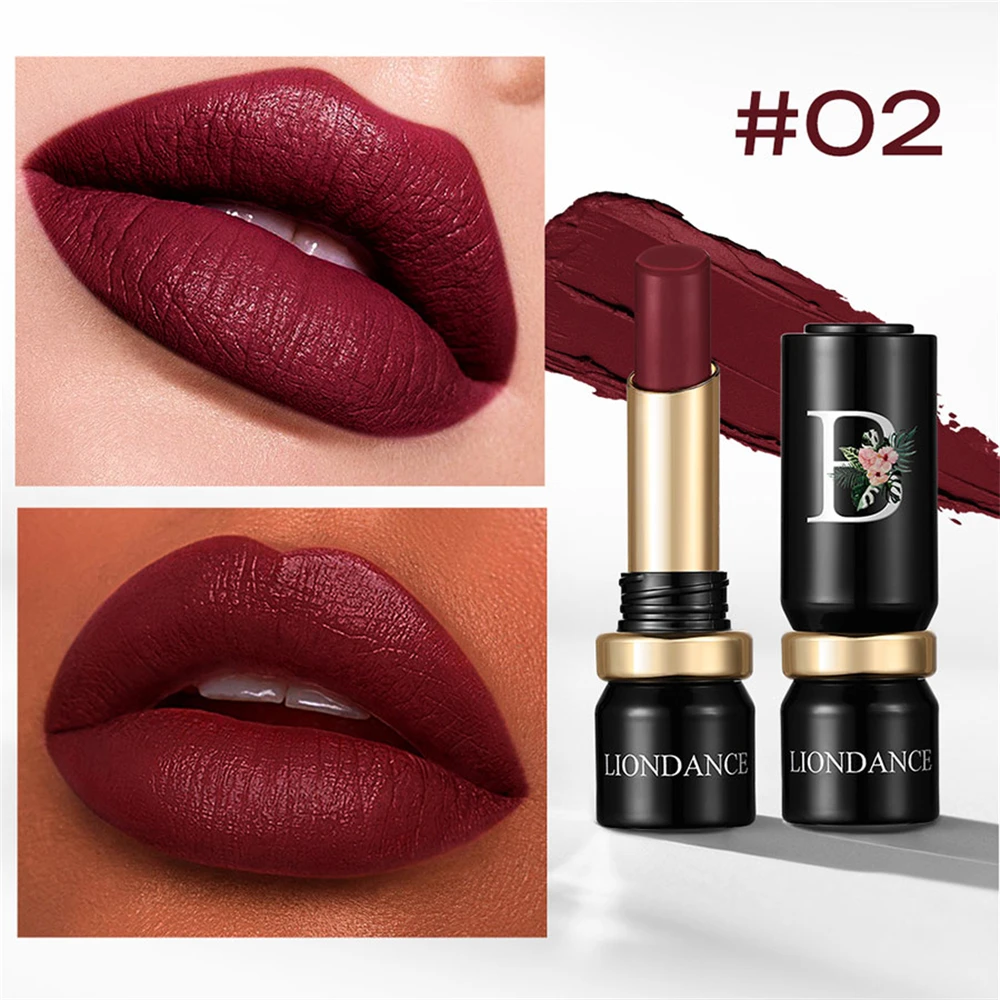 Lápiz labial de flor de niebla de terciopelo, alto pigmento, brillo de labios mate de larga duración, colores oscuros y ricos, maquillaje de labios suave y cremoso resistente al agua
