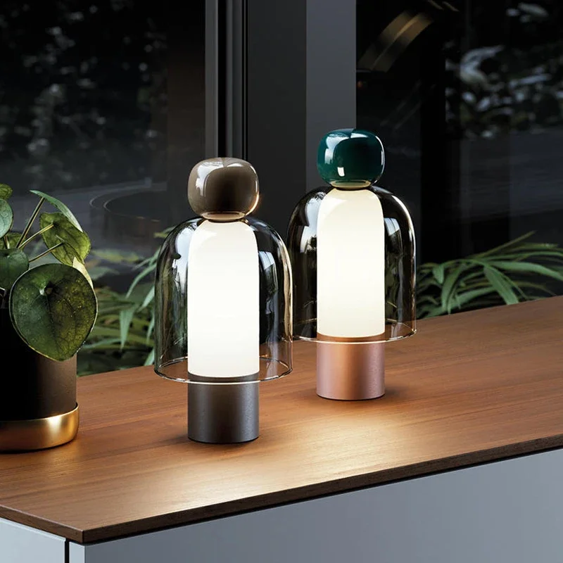 

Danish Designers Glass Desk Table Lamp Decoration Ornaments USB Charging Lamp Minimalist Study Master Bedroom Daughter's Room