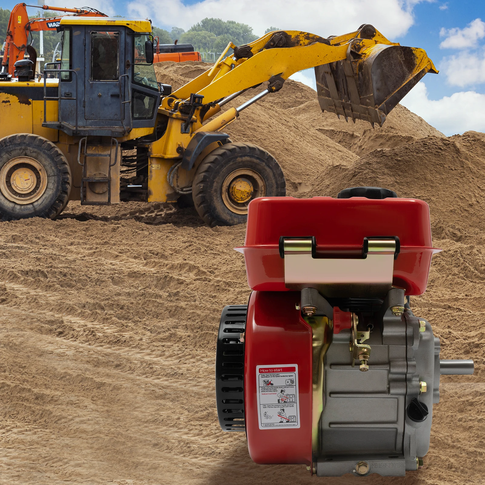 4-السكتة الدماغية 3-القوة اسطوانة واحدة محرك الديزل نظام بدء الارتداد محرك الديزل لعربة الذهاب، دراجة صغيرة، فاصل السجل #5