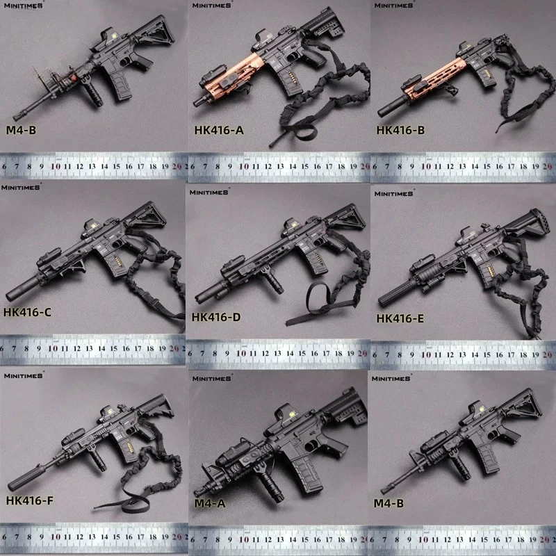 

JEU MINITIMES HK416 M4 1/6 Scall Toys Soldier Accessory Assemble Gun Model Action Figures Scene Accessories