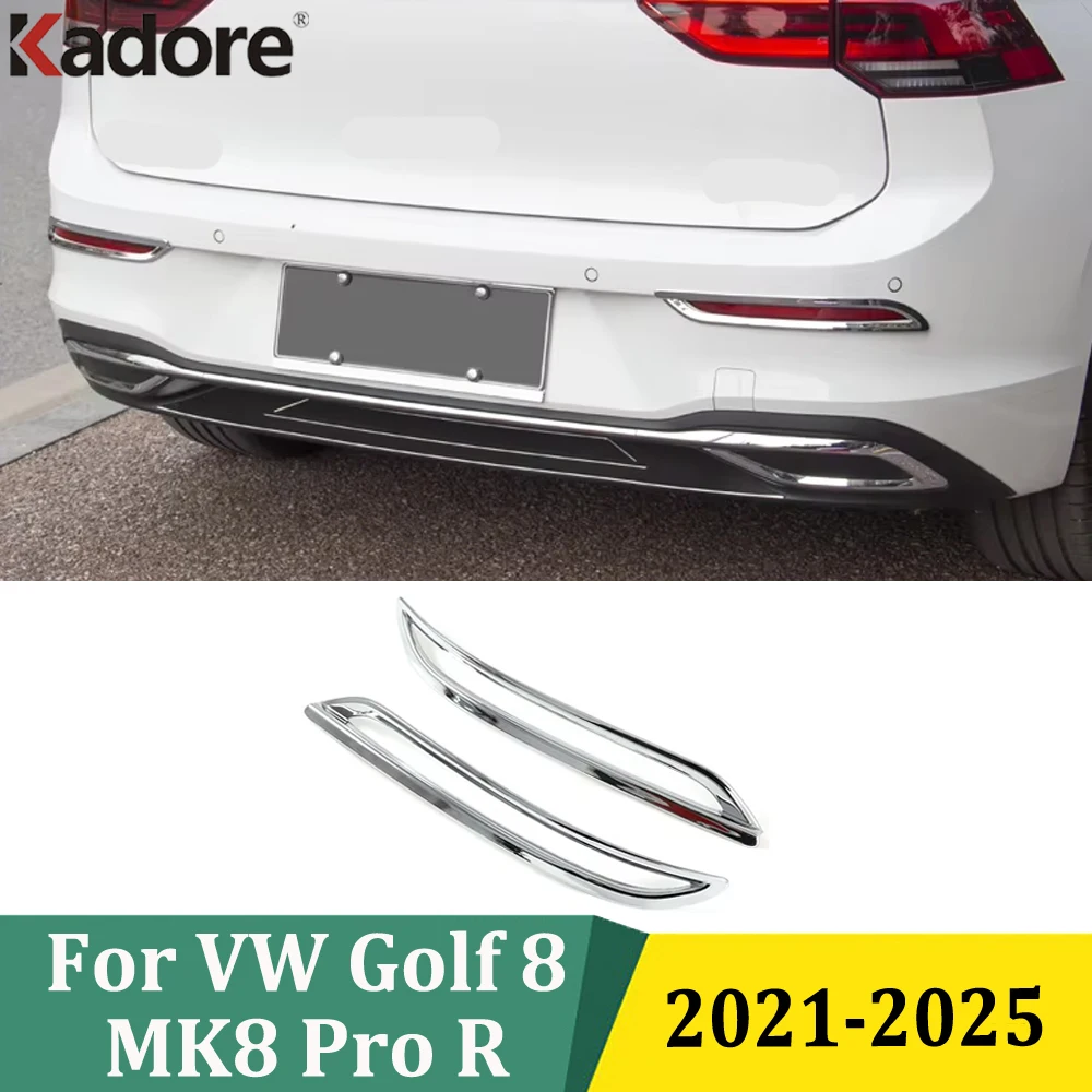 For Volkswagen Golf 8 MK8 Pro R 2021 2022 2023 2024 2025 Rear Foglights Cover Tail Fog Light Lamp Trim Frame Car Accessories