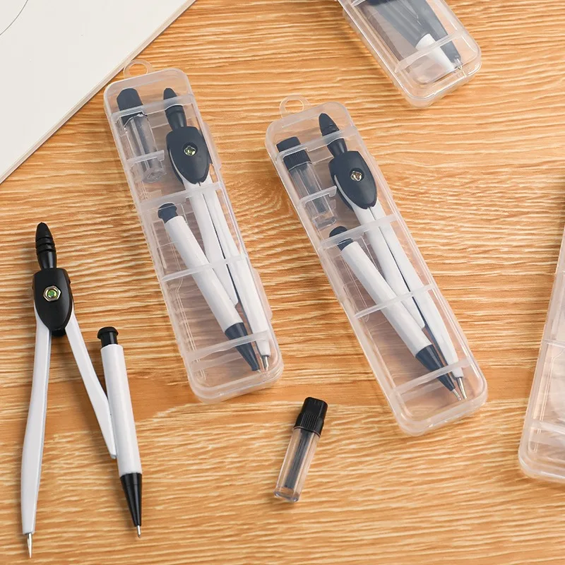 

Simple Exam Compass Set Student Metal Drawing Compass Math Teaching Stationery Painting Tool School Study Supply Portable