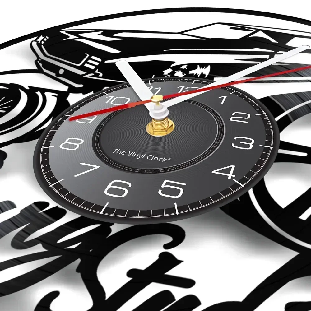 Car Wheel Art Vinyl Record Wall Clock Garage Turning Studio Auto Wheel Tyre Sport Rim Wall Clock Car Repairer Garage Decoration