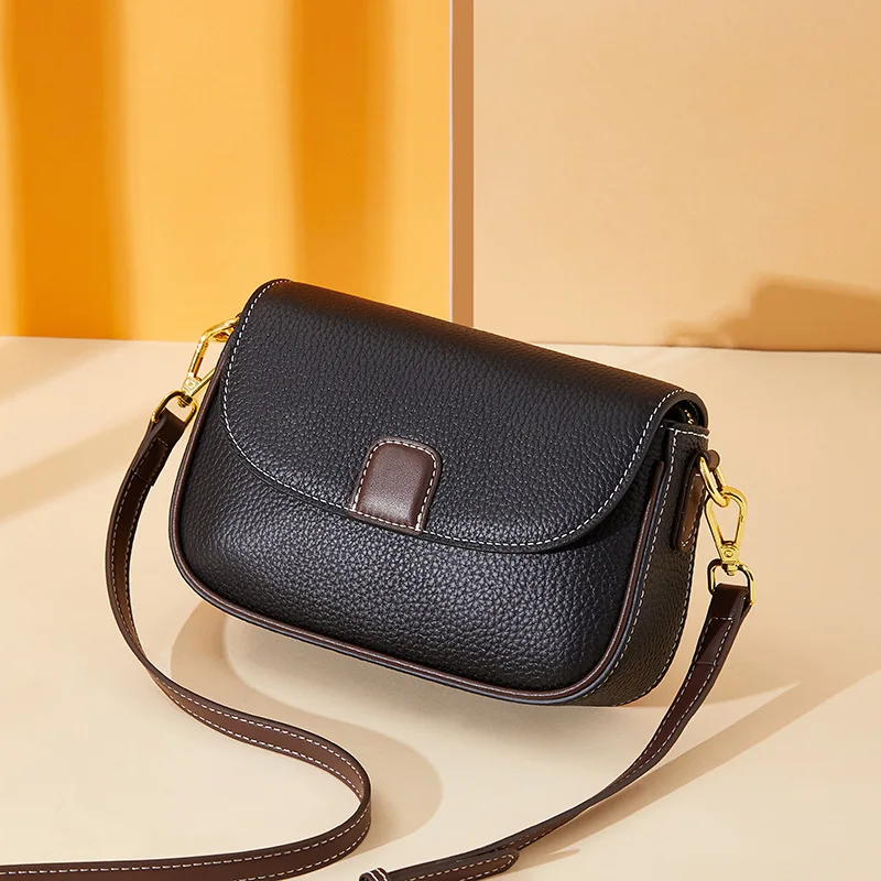 

Cowhide Women's New Fashionable High-end Women's Small Square Bag All-match Simple Genuine Leather Shoulder Crossbody Bag