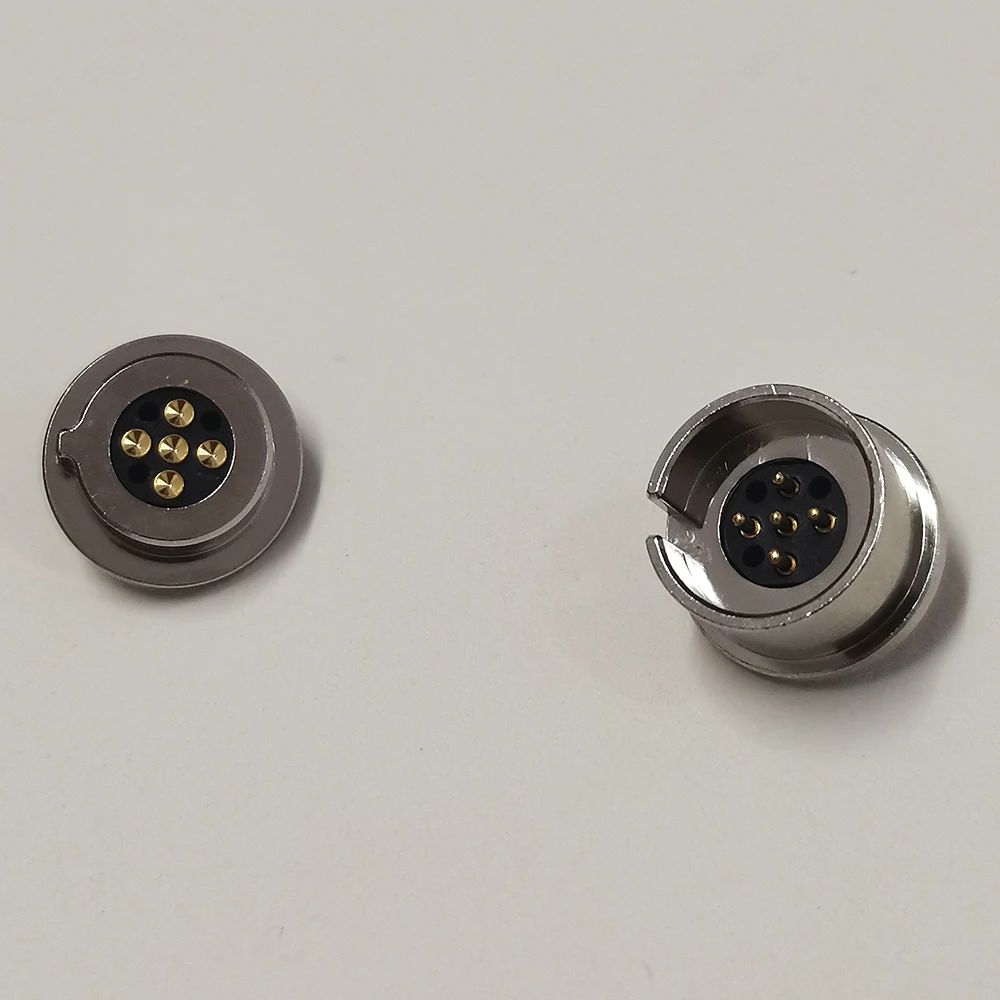 1 Paar 5-poliger magnetischer Rundsteckverbinder (männlich/weiblich) mit 5-Pin-Einbaubuchse, magnetischer Saugverbinder, DC-Stromanschluss mit Kerbe – Detail 10