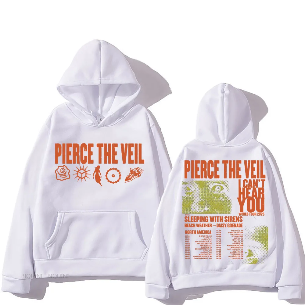 Pierce The Veil Hooded for Autumn/Winter Harajuku Fleece Sweatshirt Long-sleeved Hip Hop Clothes Clothes Women Retro Pullovers