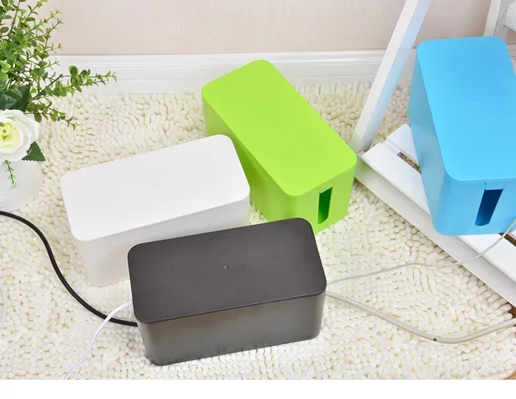 1 قطعة صندوق تخزين الأسلاك البلاستيكية خط الطاقة التخزين المنظم كابل جمع حالات تقاطع يمكن قطاع الطاقة الحبل صندوق تخزين OK 0687