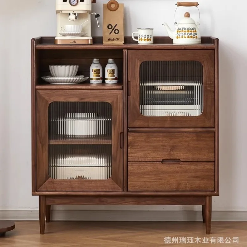 North American black walnut returned to the original dining side cabinet Solid wood side cabinet Household tea cabinet