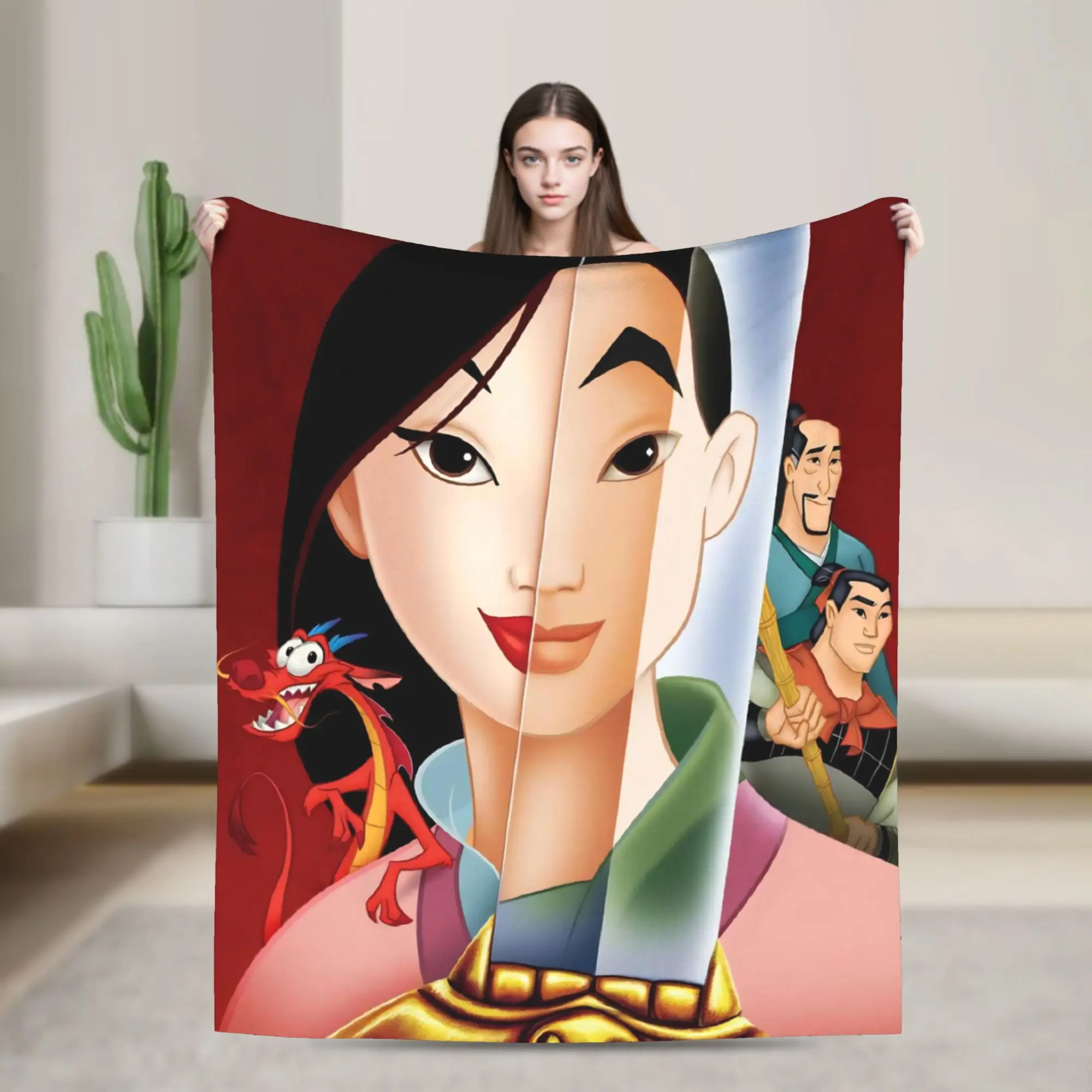 مولان الأميرة الصوف رمي بطانية مو لان الكرتون بطانية للأريكة الأريكة سوبر سرير دافئ البساط