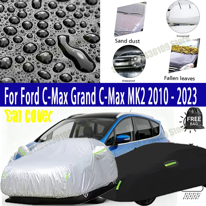 

For Ford C-Max Grand C-Max MK2 2010-2023 Car Covers with Reflective Strip Anti Corrosion Sun Rain Snow Wind Protection Dustproof