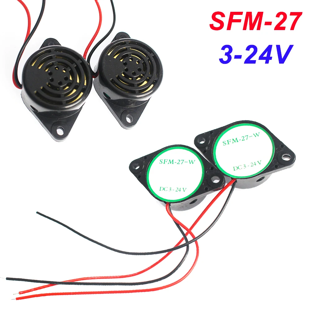 5/10pcs 95DB Alarm High-decibel DC3V-24V Electronic Buzzer Beep Tone Alarm Ringer Continuous Sound SFM-27