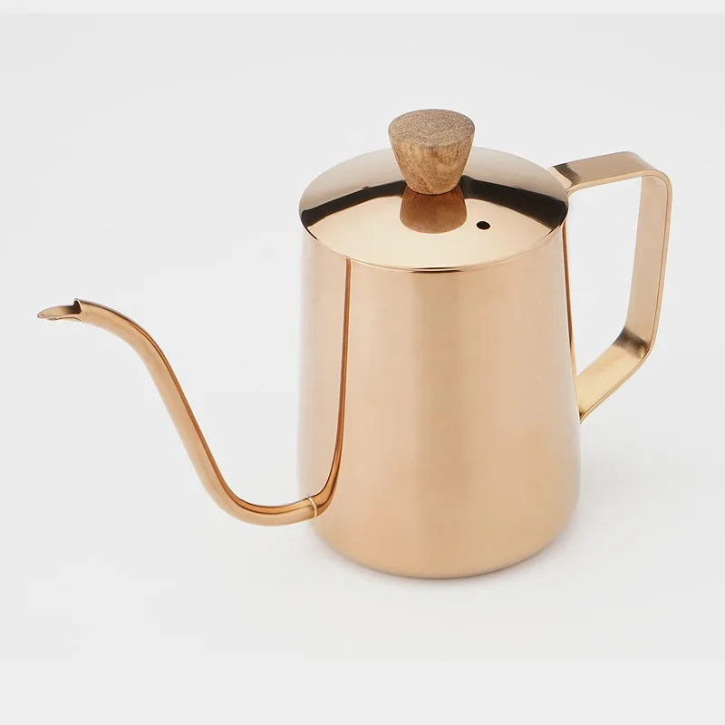 Electroplated Hand Coffee Pot 550ml Hanging Ear Coffee Pot Drip Type Bright Color Hand Pot Stainless Steel Fine Mouth Pot