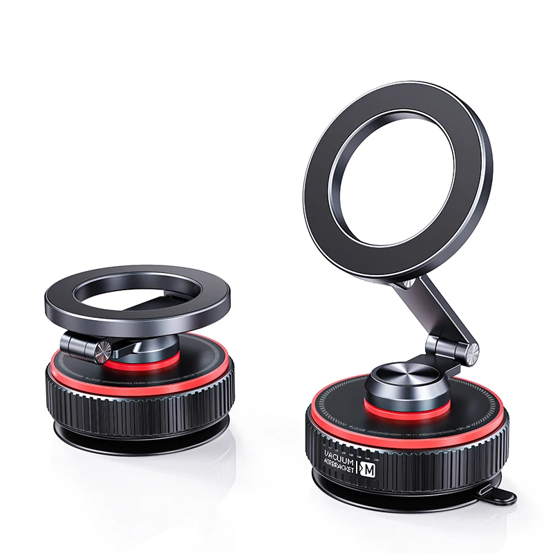 New Magnetic Car Phone Holder,Mechanical Vacuum Suction Cup Navigation Universal Holder,360° Rotation Adjustment Phone Bracket